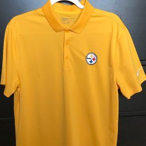 Nike Golf Steelers Polo Shirt (Yellow, Medium)